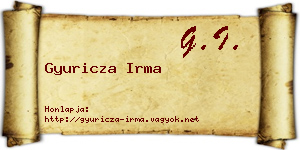 Gyuricza Irma névjegykártya