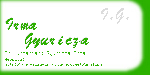 irma gyuricza business card